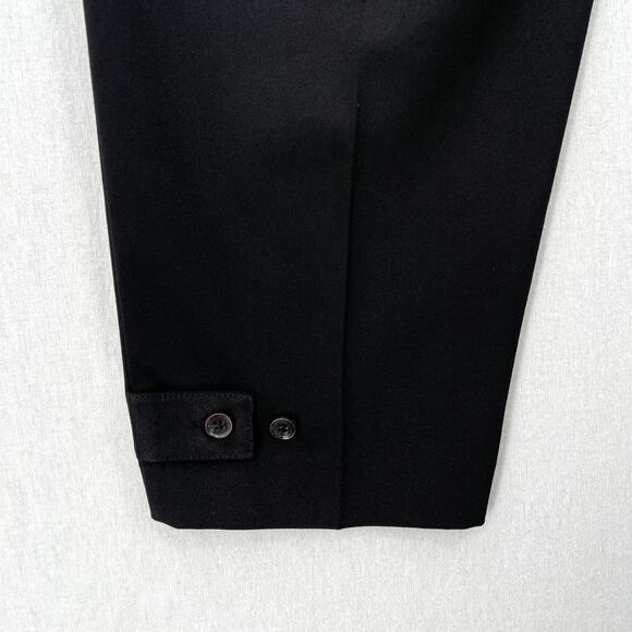 REISS Black High Rise Cropped Tapered Trousers Womens 12 Black Pleat Front - Picture 11 of 16